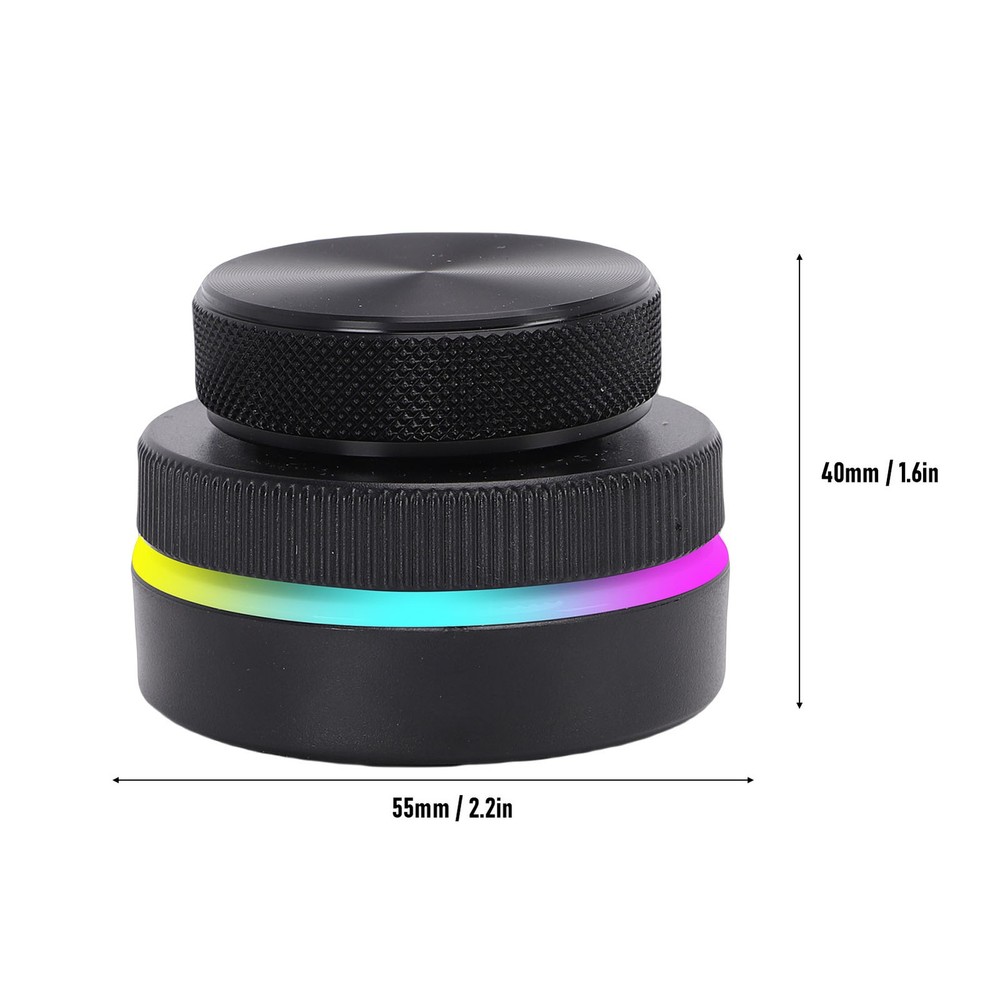 2-Customizable Knob With RGB Light For Volume Control Black