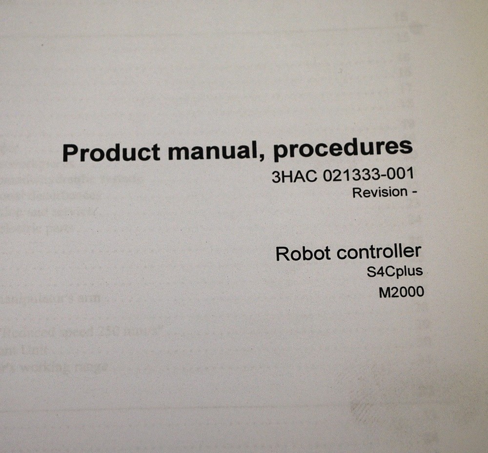 ABB 3HAC 021333-001 Product Manual, Procedures Robot Controller - USED