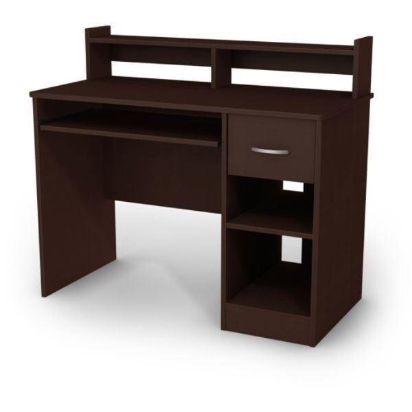 Black White Rustic Brown Wooden Work Desk Student Laptop Computer Table Office