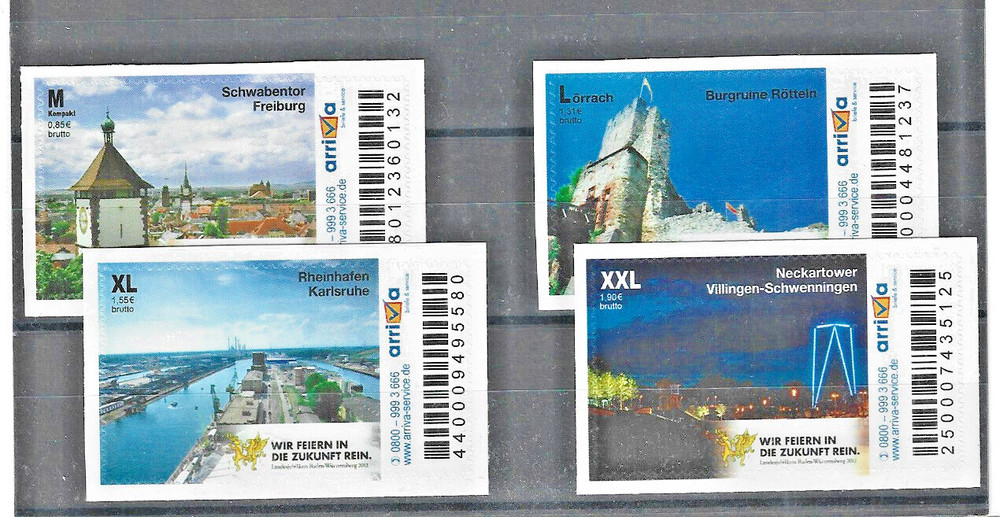 Arriva Freiburg sights perforated 4 values **