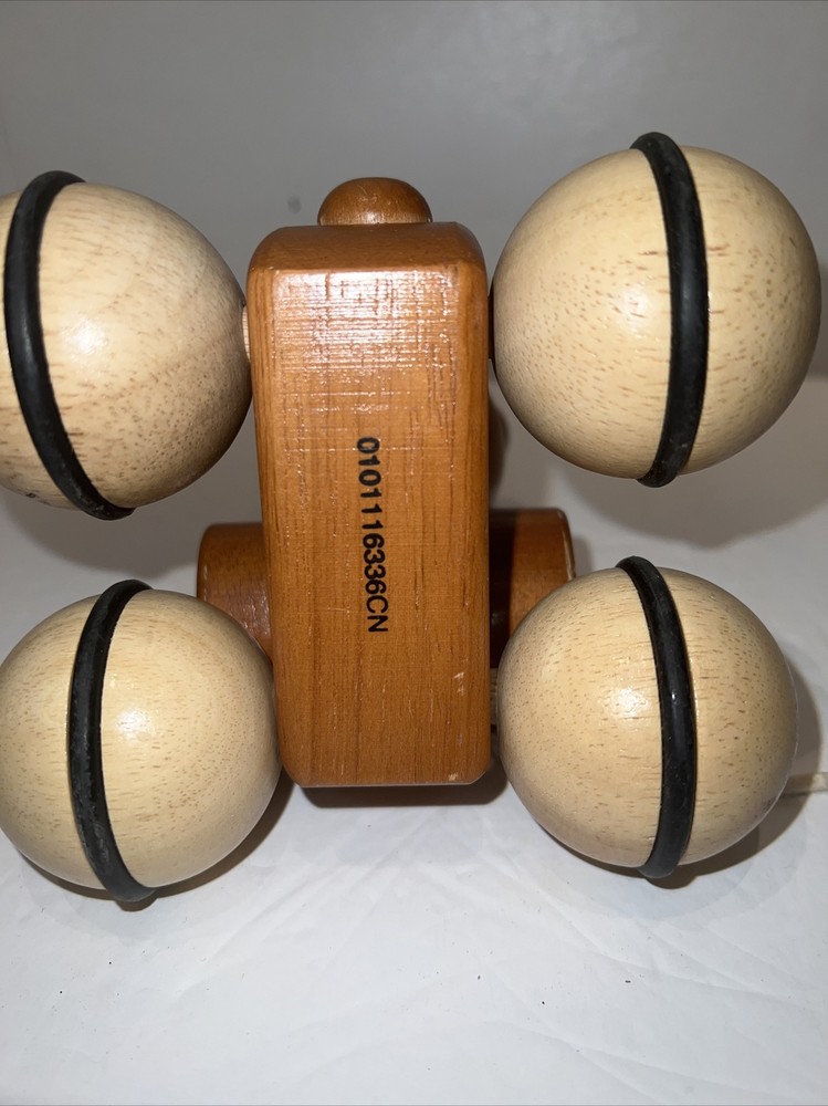 FAO Swartz Teddy Bear Wooden Brown Pull Toy EUC