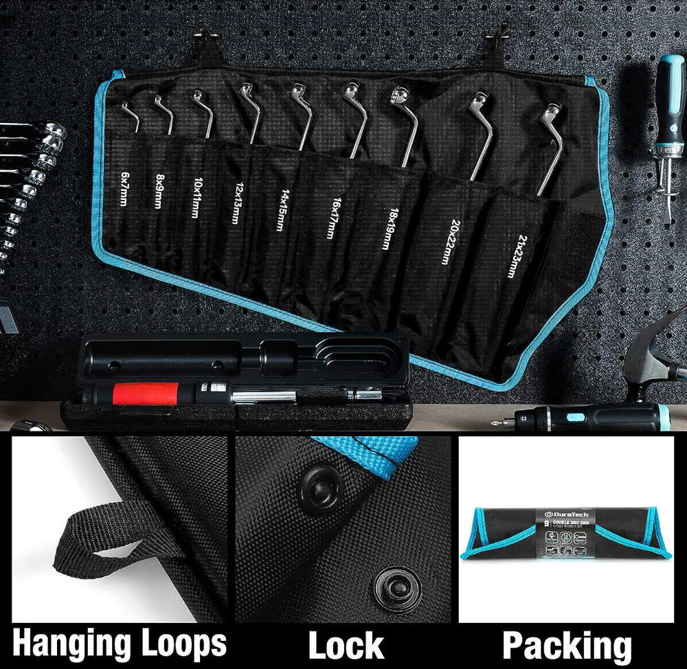 9 Pcs Double Box End 75 Degree Deep Offset EXTRA LONG Wrench Tools Set 6-23Mm