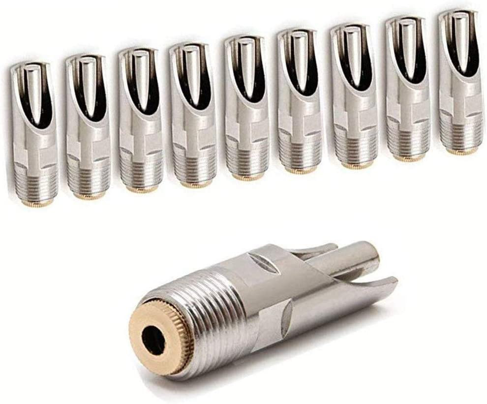 Pack of 10 Pig Waterer Nipple Stainless Steel Hog Waterer Nipple Drinker, Pig