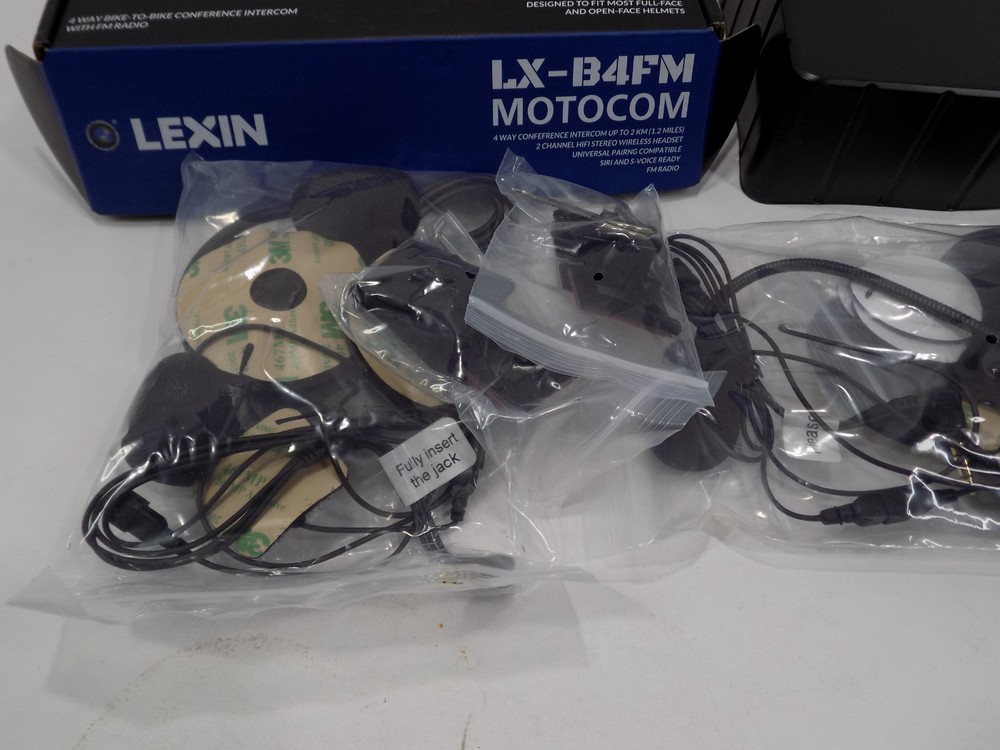 NEW Lexin B4FM Motorcycle Bluetooth Intercom Dual Pack Open Box