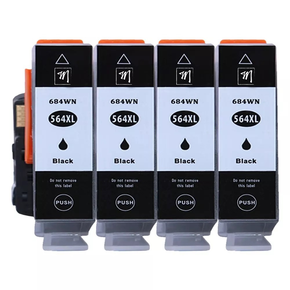 4x Black Ink Cartridge replace for HP 564XL Photosmart 7510 5510 6520 7520 5520