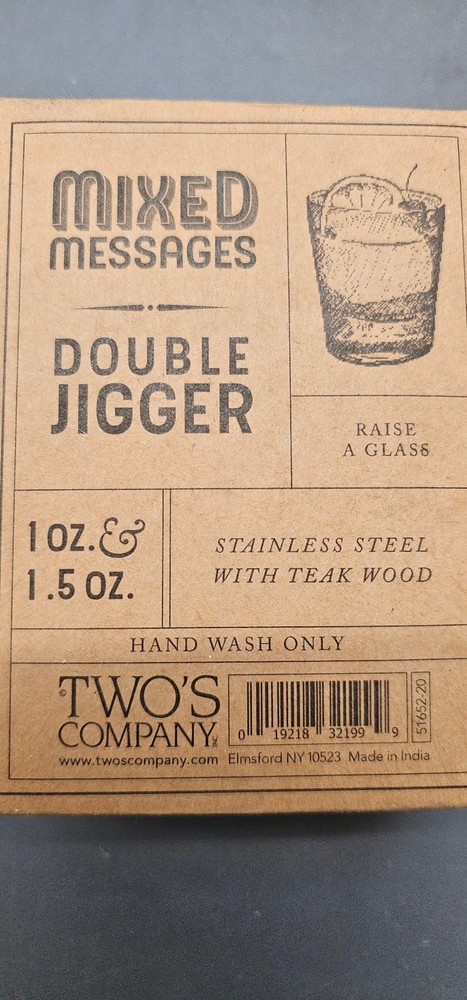 Twos Company Mixed Messages Double Jigger