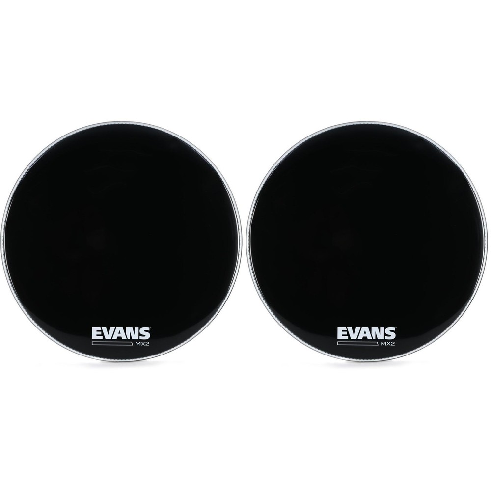 Evans MX2 Black Marching Bass Drumhead - 24 inch (2-Pack)