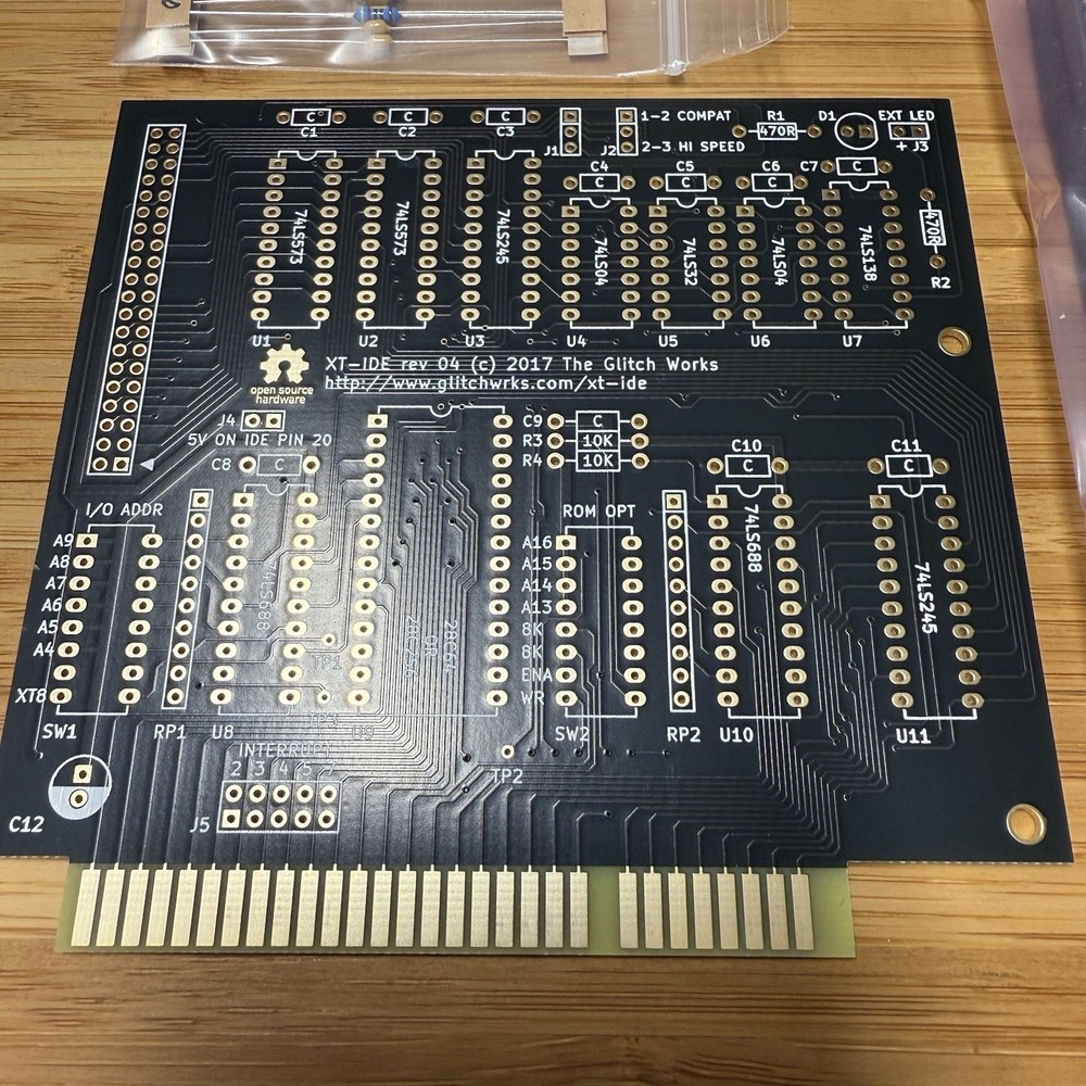 XT-IDE ISA 8-Bit IDE Controller DIY Kit XTIDE Including Bracket & Sockets