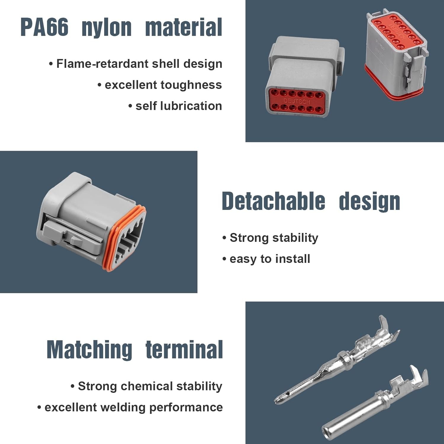 228PCS Deutsch DT Connector Kit 2-12 Pin Automotive Electrical Set 14-18AWG