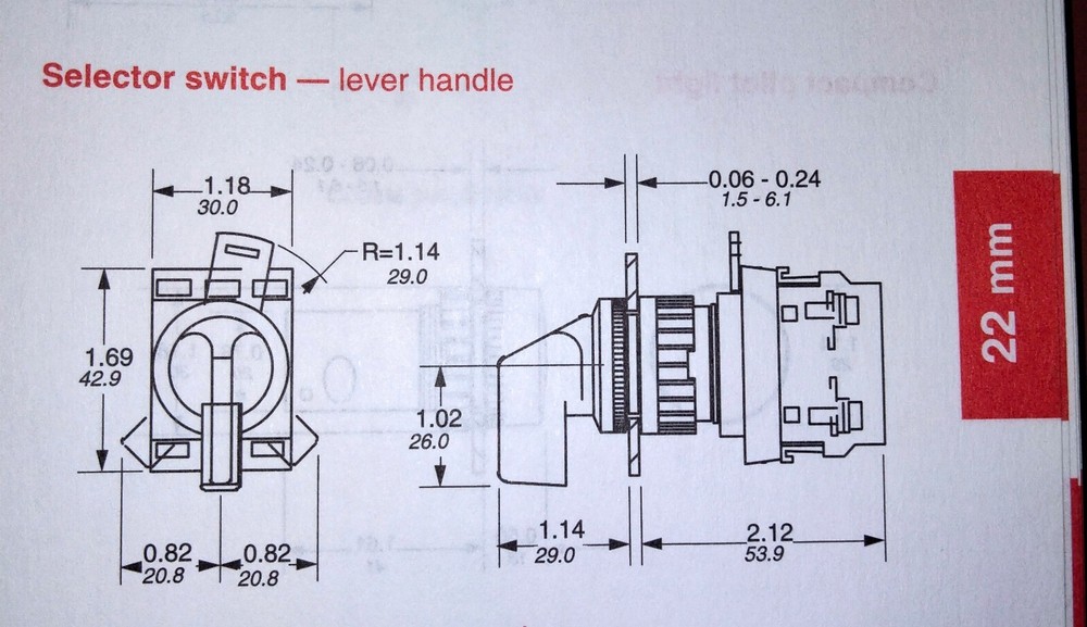 ABB CBK-2AML 2 Pos. Selector Switch W/ Holder Black Level Maintained
