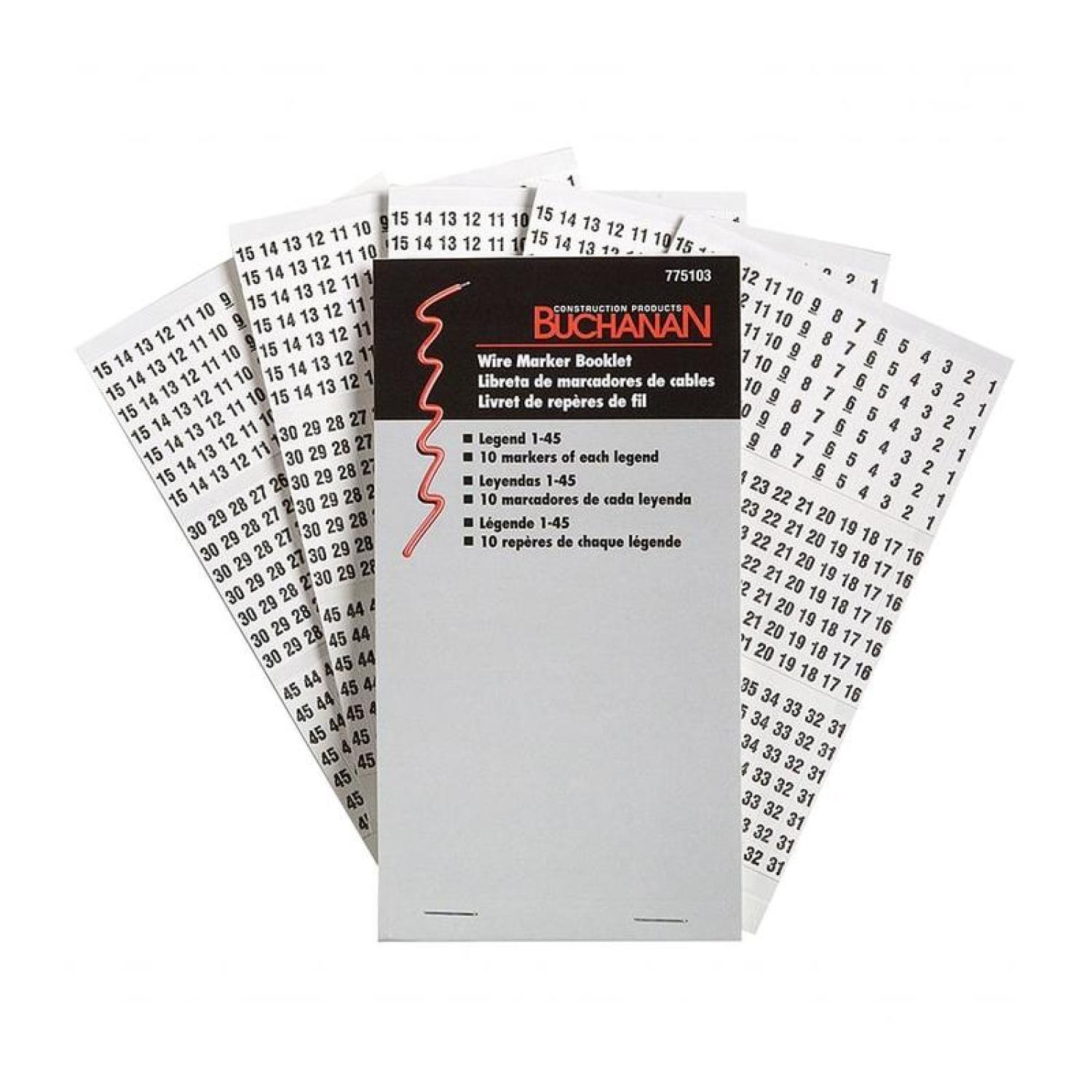Ideal 775103 Wire Marker Booklet, Legend 1-45