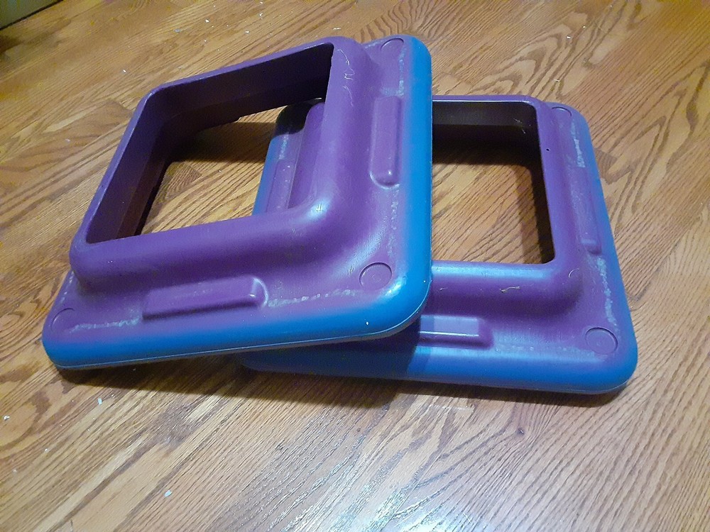 TWO RISERS For THE STEP Aerobics 16"x16" Stepper Exercise PURPLE