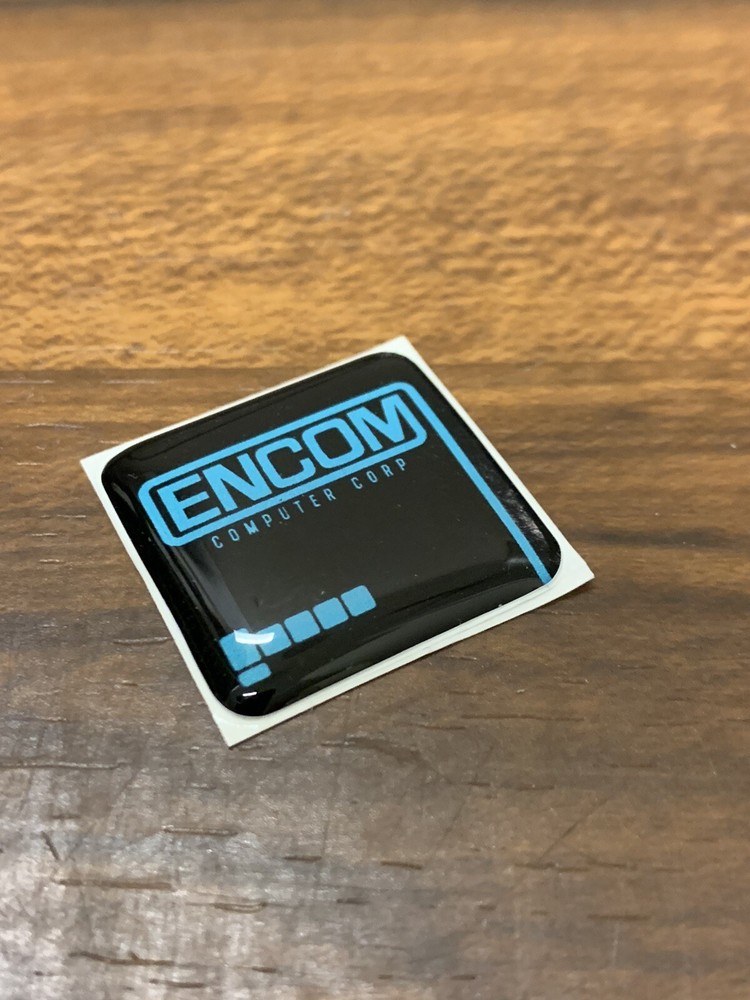ENCOM - TRON Custom 386 486 Computer Case Badge DOMED Sticker 1x1