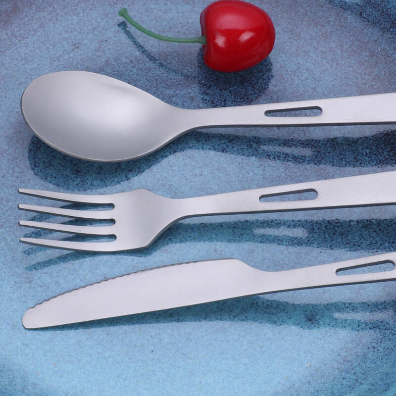 3PCS Tc4 Flatware Fork Spoon Set Lightweight Camping Utility Cutlery