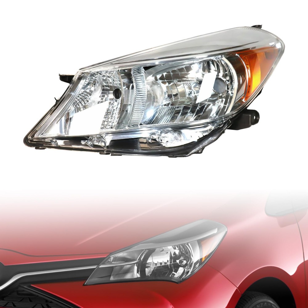 Halogen Headlight Assembly Left Driver Side for 2012-2014 Toyota Yaris