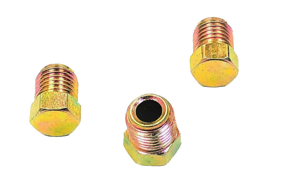 Inverted flare brass plugs for 3/8"-24 (Pack of 3) for PV2 PV4 extra line plug