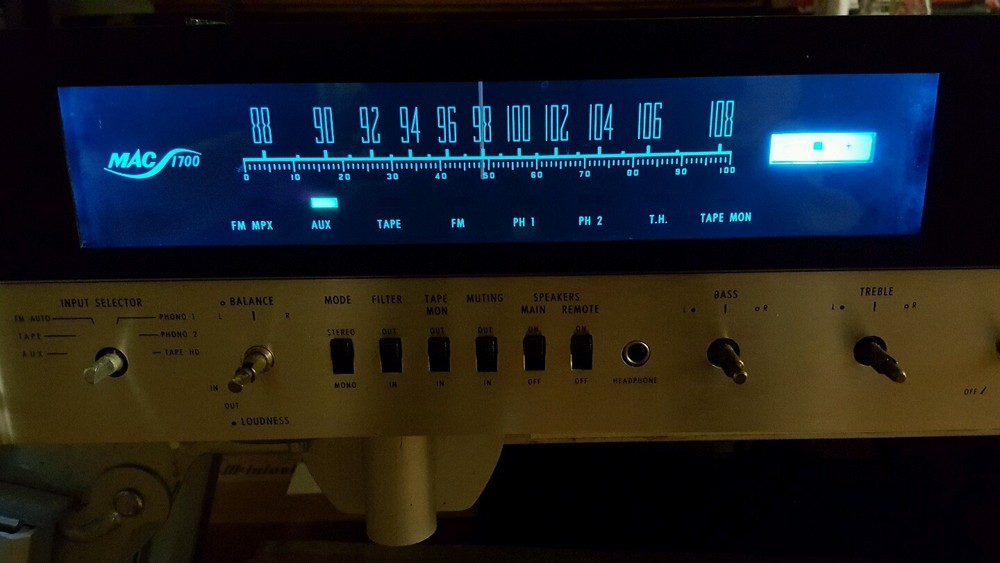 McIntosh MAC1700 Stereo Receiver front panel LED lamp and filter Upgrade