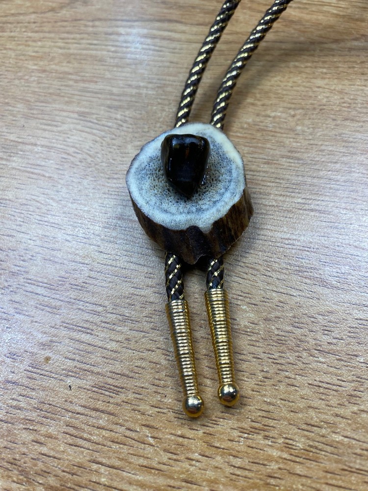 Antler and Stone Bolo Tie