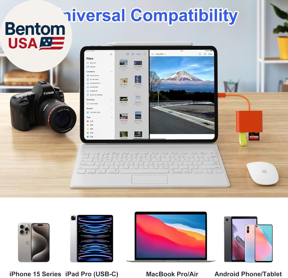 SD Card Reader, USB 3.0 Type C High Speed to SD/TF Card Adapter for Iphone 17/16