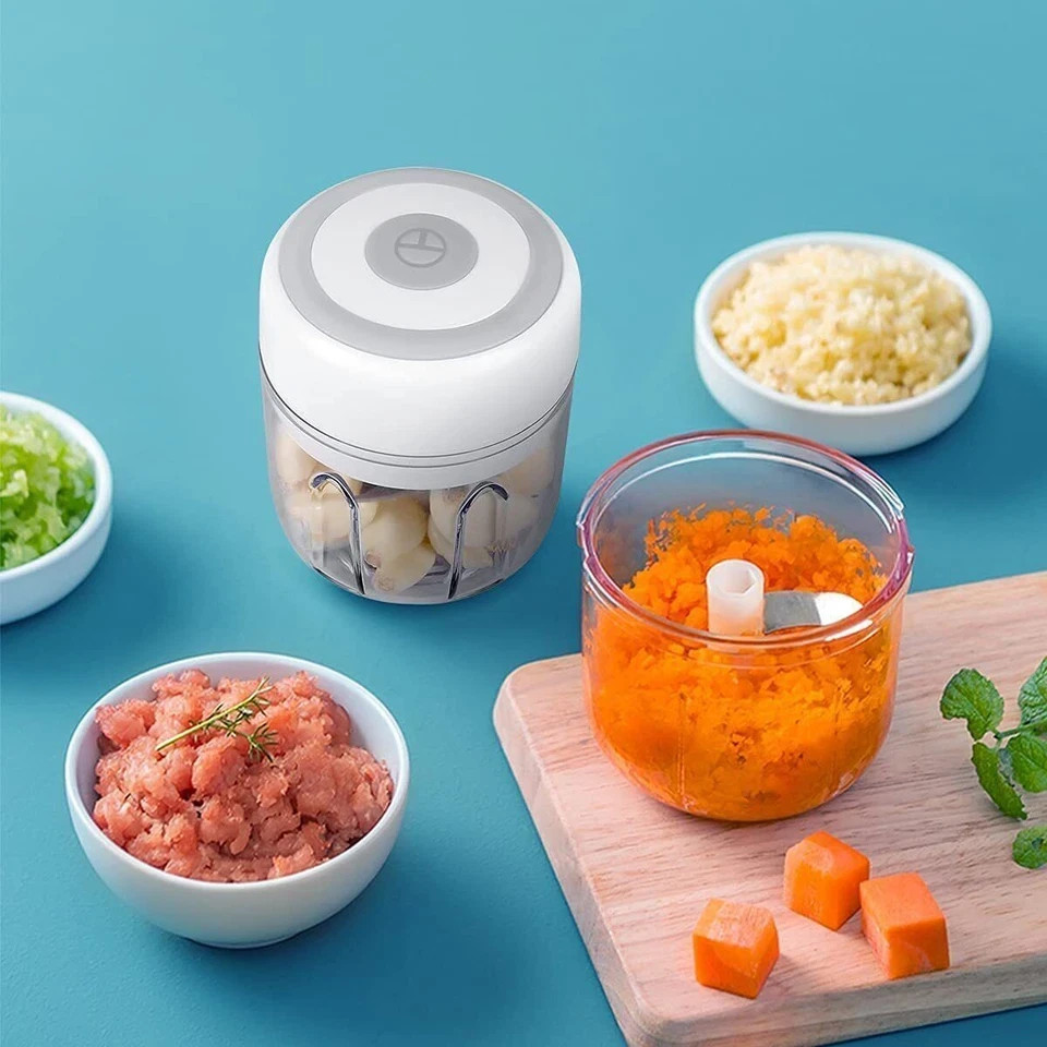 Mini Food Processor, Vegetable Garlic Chopper, USB Meat Grinder, Rechargeable