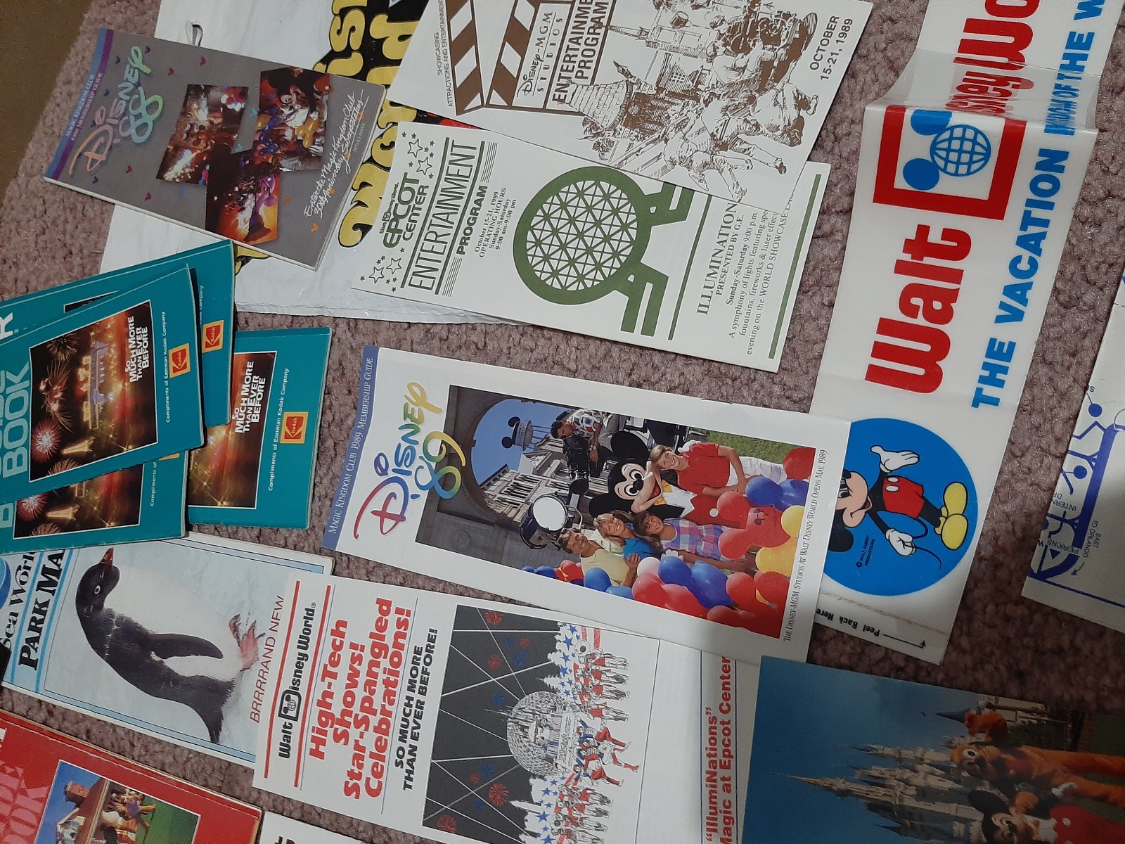 HUGE LOT - DISNEY WORLD and FLORIDA Sites - Brochures Books Souvenirs - 80s-90s