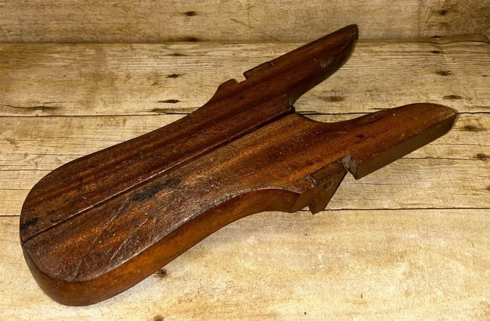 WW1 Military Oak Folding Boot Jack & Boot Pulls - Hole Punch & Button Hook
