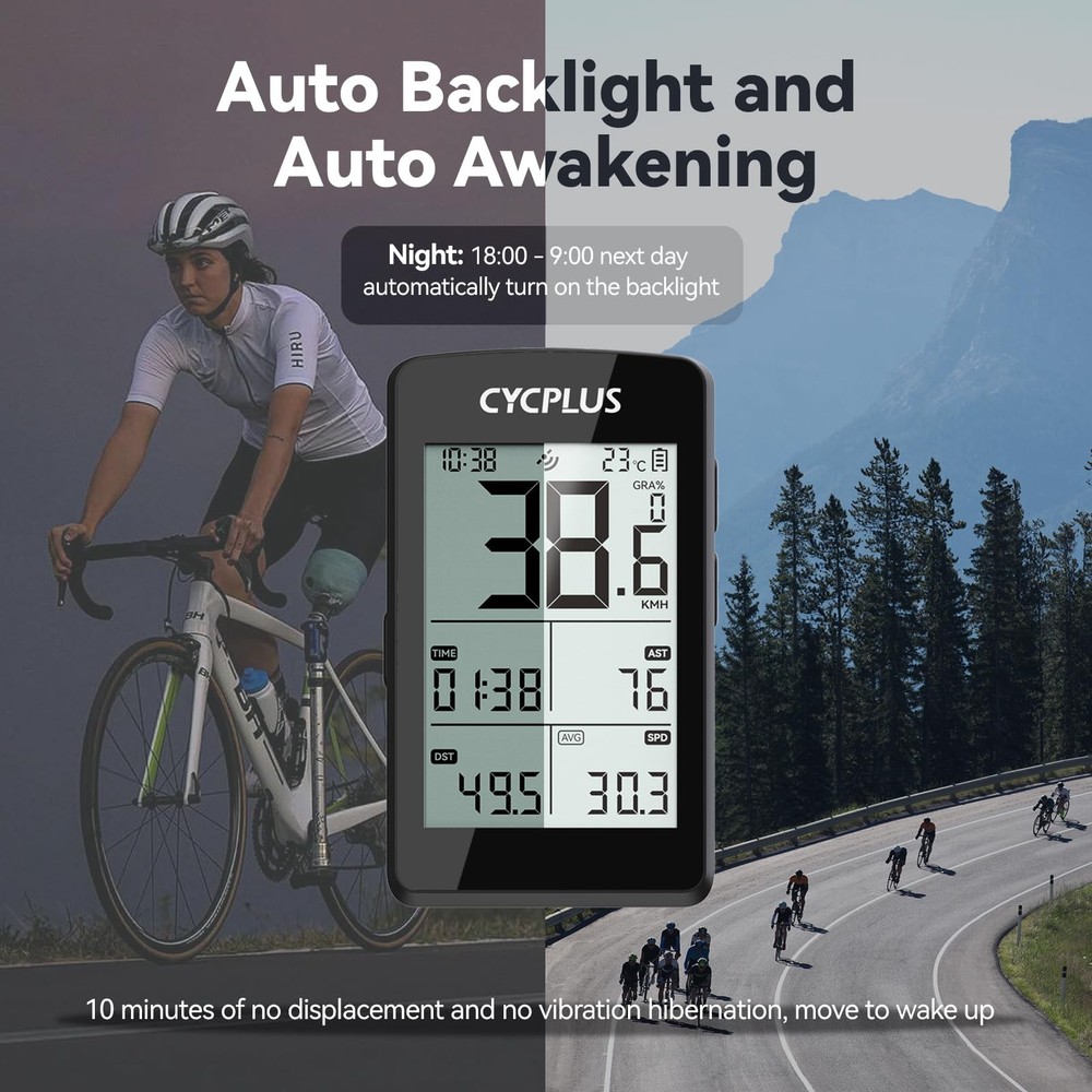 CYCPLUS Bike Computer GPS Wireless, ANT+ Cycling Computer GPS with Bluetooth,...