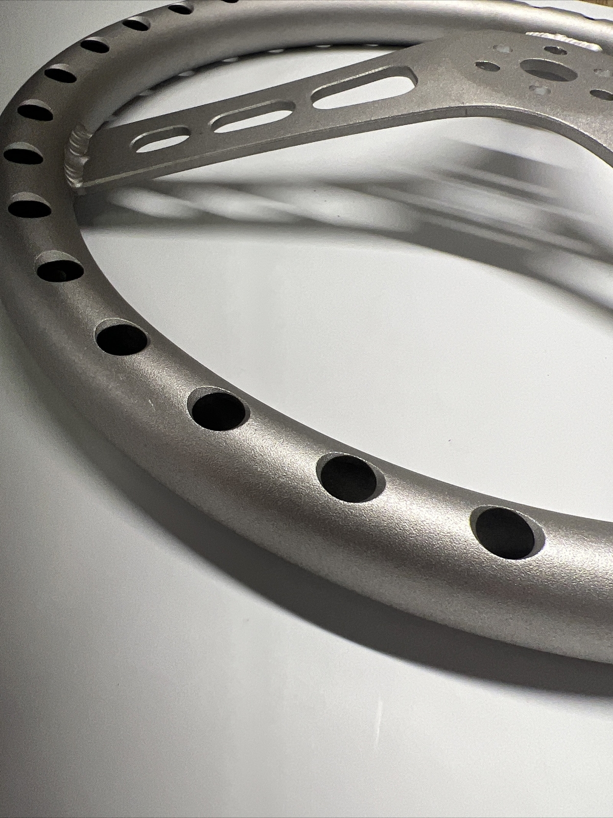 15" Light Weight Silver Aluminum Steering Wheel Dished Dirt Oval IMCA