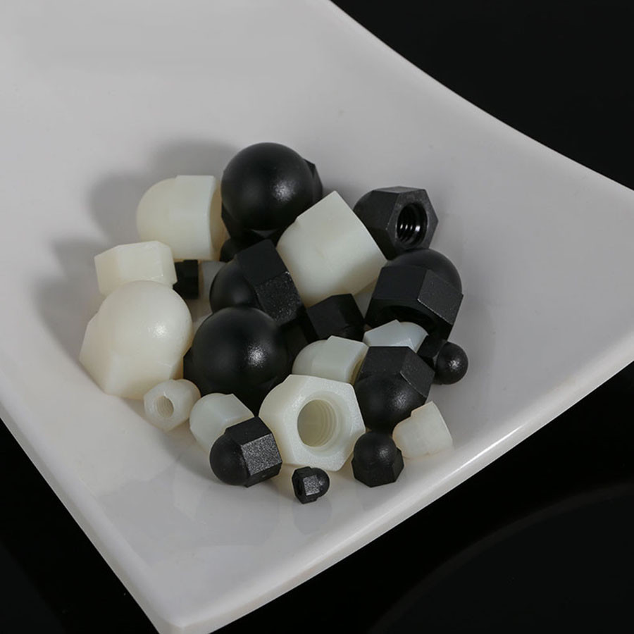 M3 M4 M5 M6 M8 M10 M12 Nylon Nut Ball Knobs Plastic HEX Acorn Nuts Set