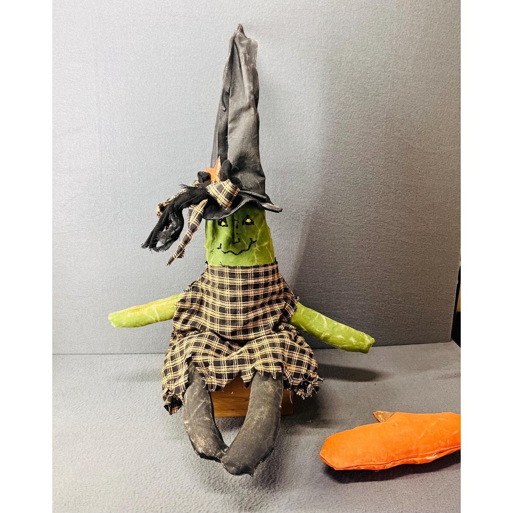 Rustic Handmade Witch Doll Wanda – Unique Halloween Decor