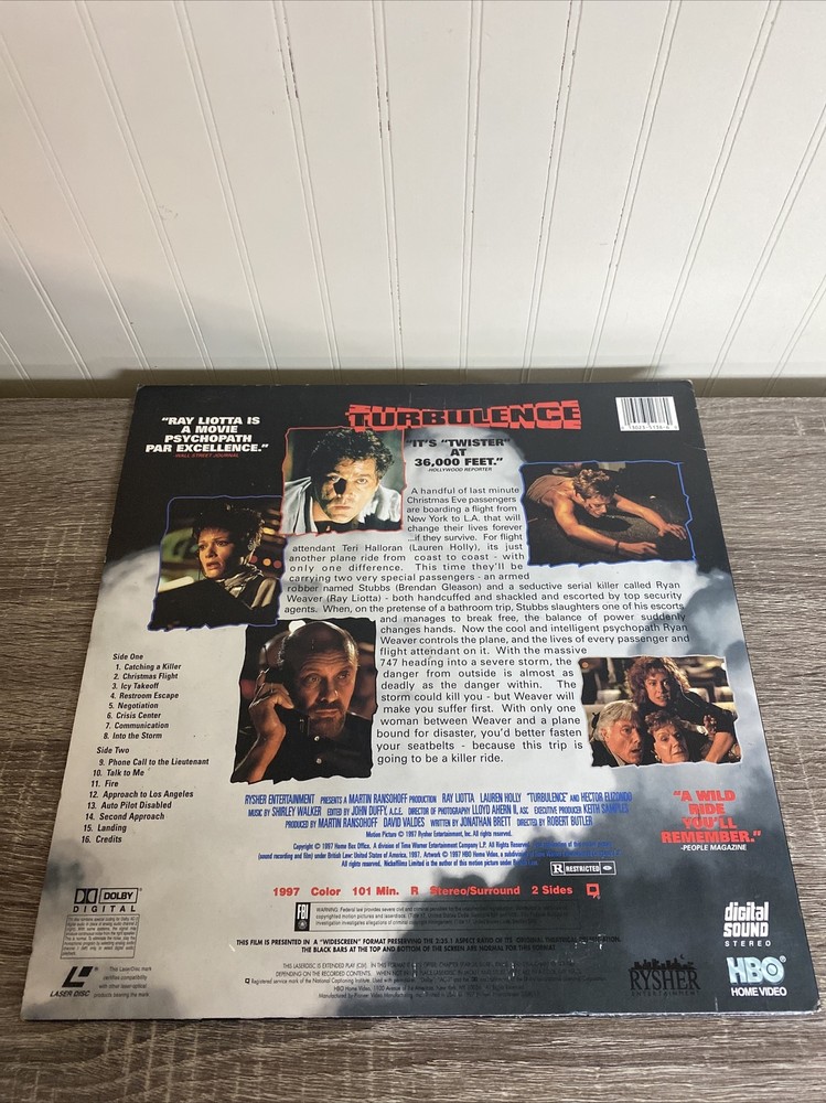 Turbulence Widescreen Laserdisc LD Ray Liotta Not A DVD