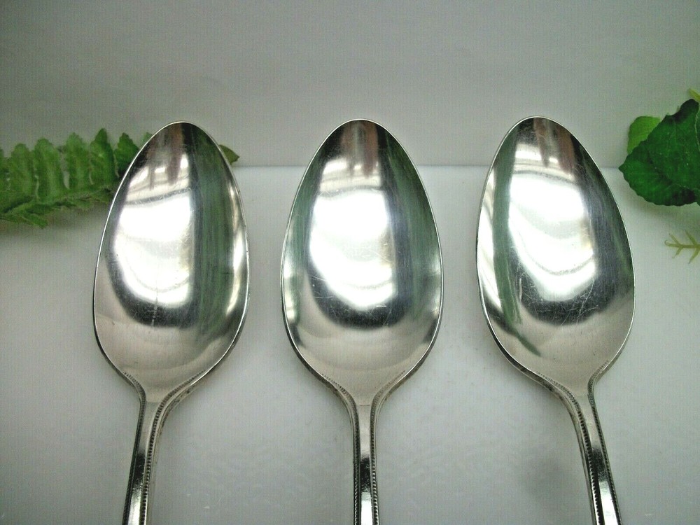 3 Oneida Community Silver GROSVENOR Silverplate Solid Serving Spoons 1921 Mono