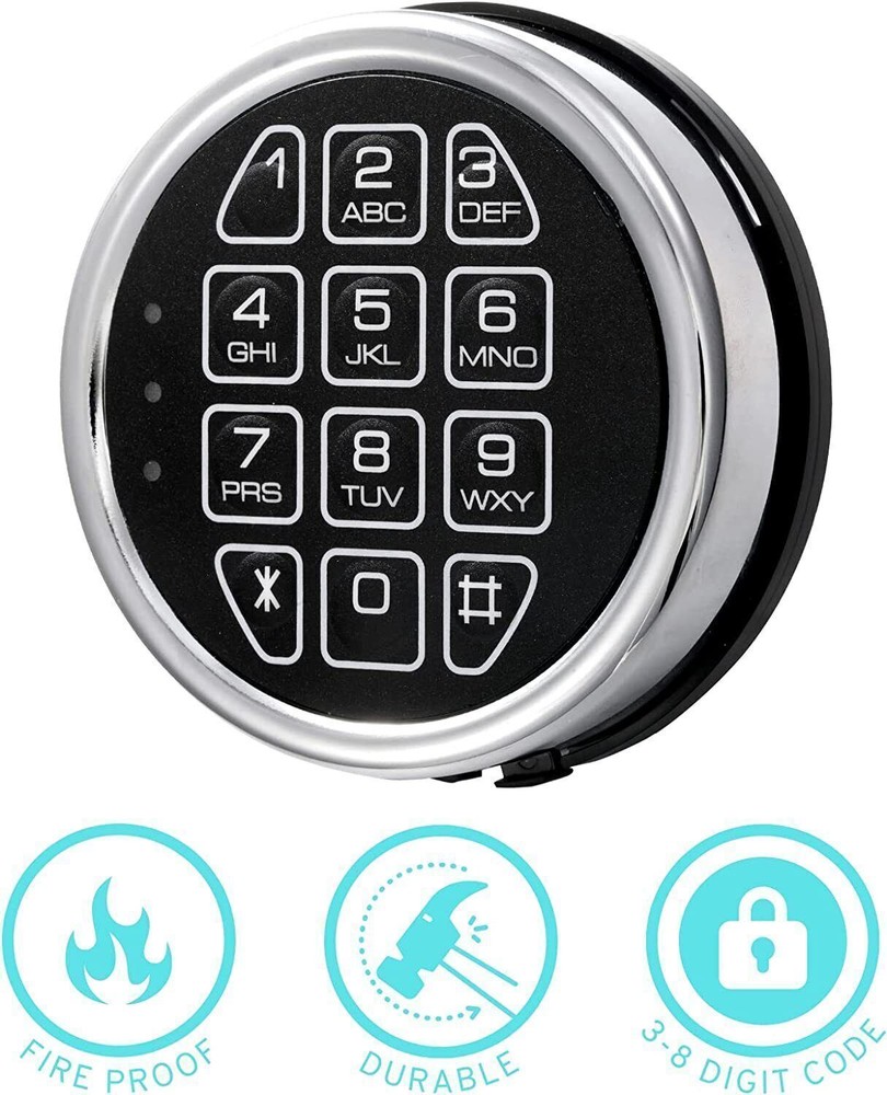 Replacement Safe Lock With Chrome Keypad Electronic Solenoid Lock Gun Safe Lock