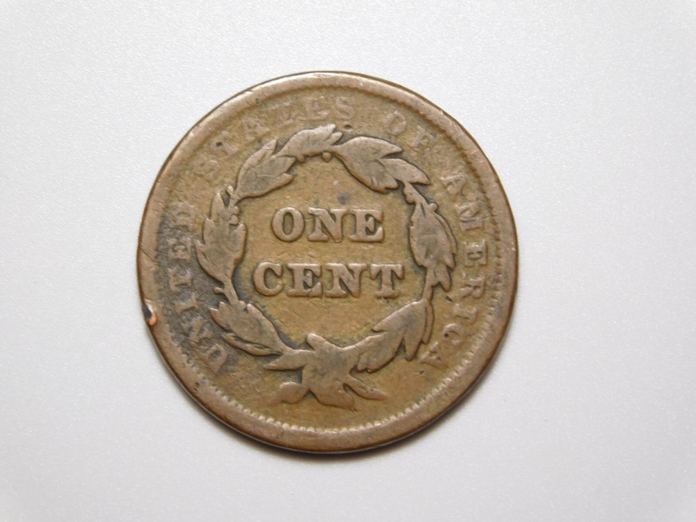 US COINS 1843 BRAIDED HAIR LARGE CENT