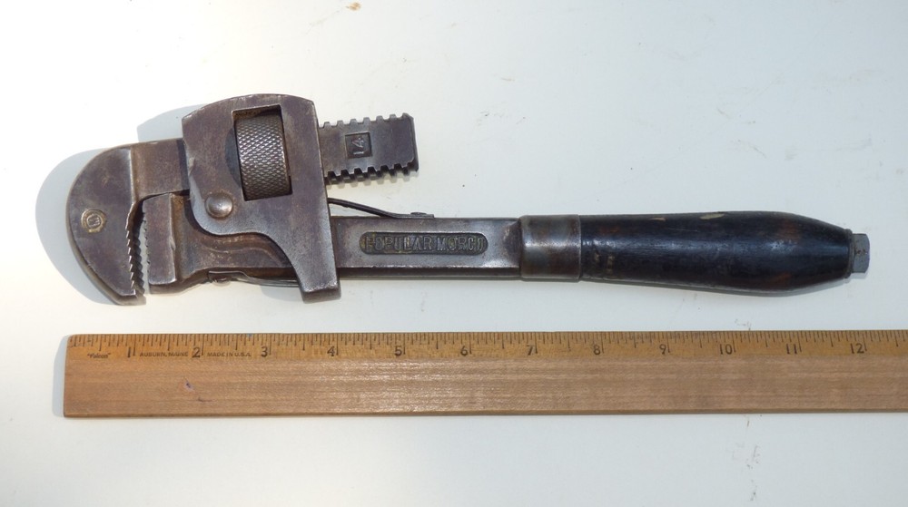 Vintage Stillson Pattern Adjustable Pipe Monkey Wrench 14" USA Morco Moore Lot B