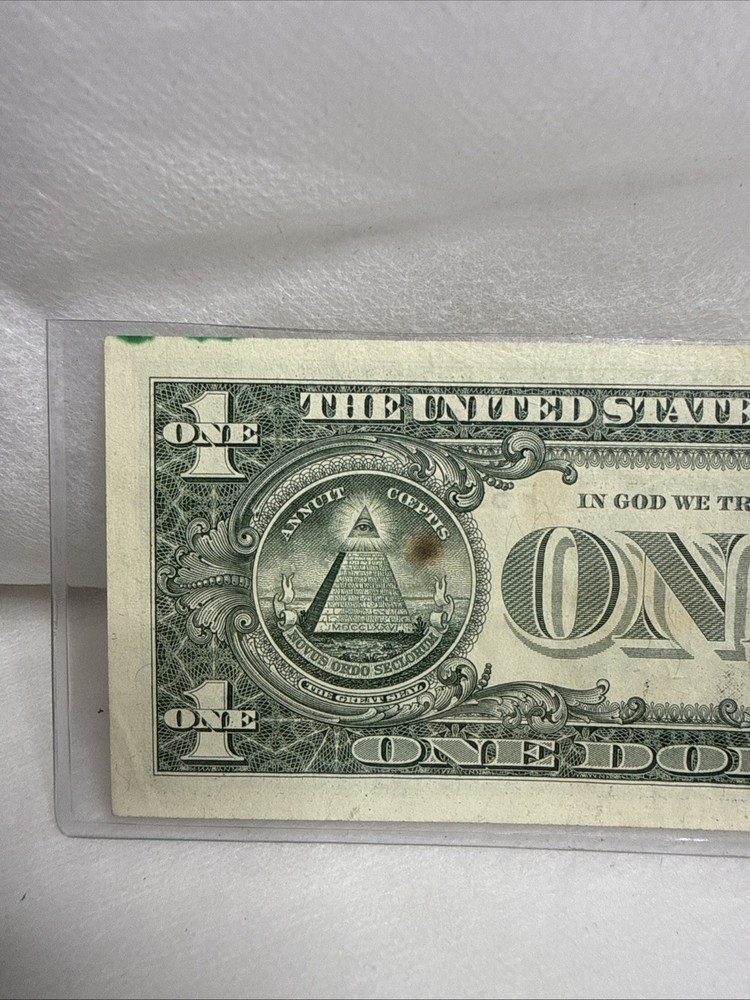 2017A $1 One Dollar Huge Green Ink Error