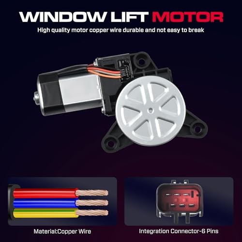 Front Driver Side Power Window Regulator with Motor (6 Front Driver With Motor