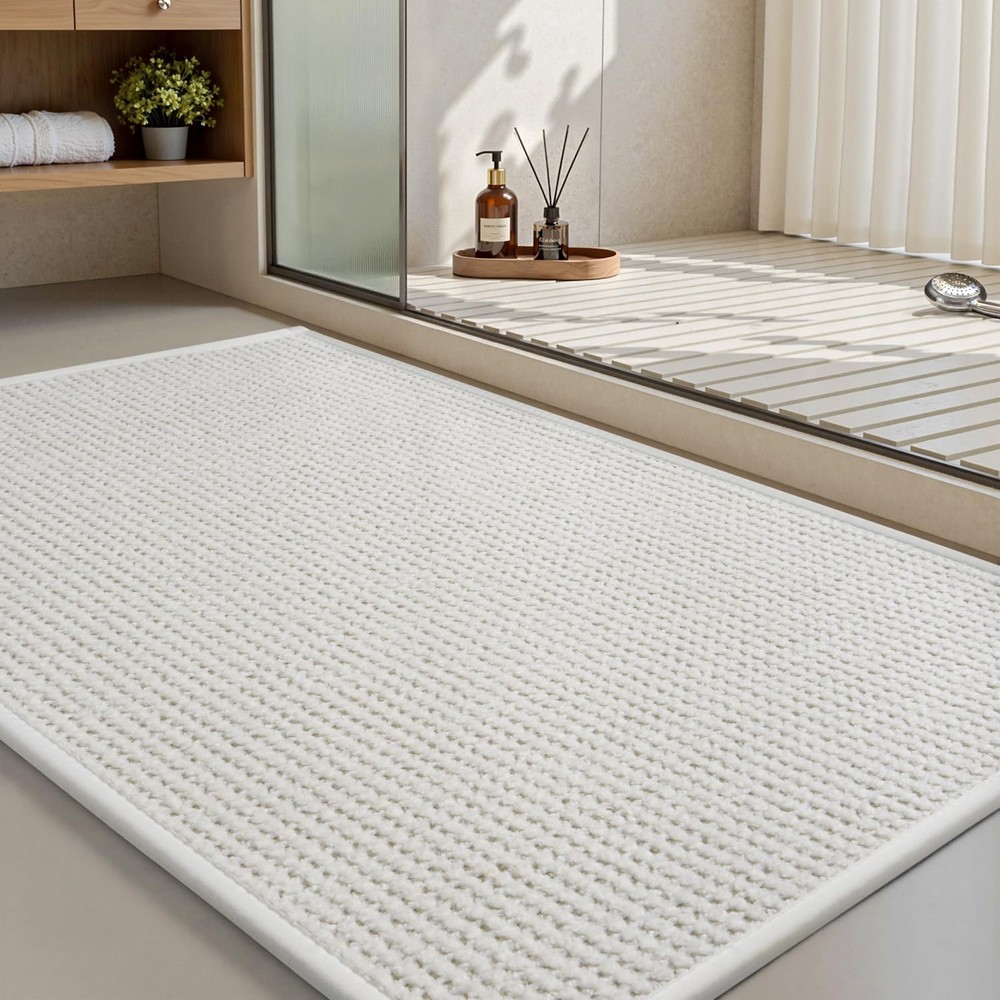 MontVoo Bath Mat,Chenille Absorbent Bathroom Mat Quick Dry Rubber Backed Bath...