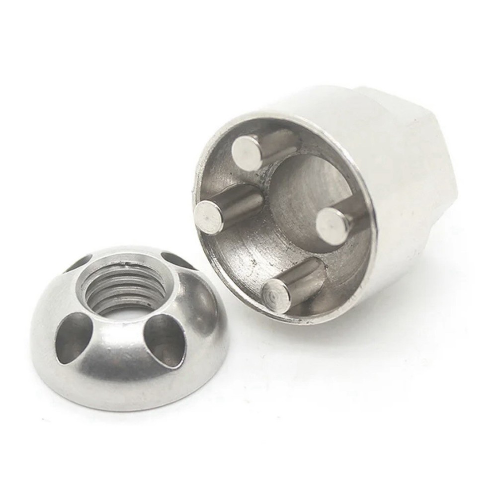 4 x Fits Tentbox - Security Nuts And 4 x High Security, Alarm, Holder BUNDLE