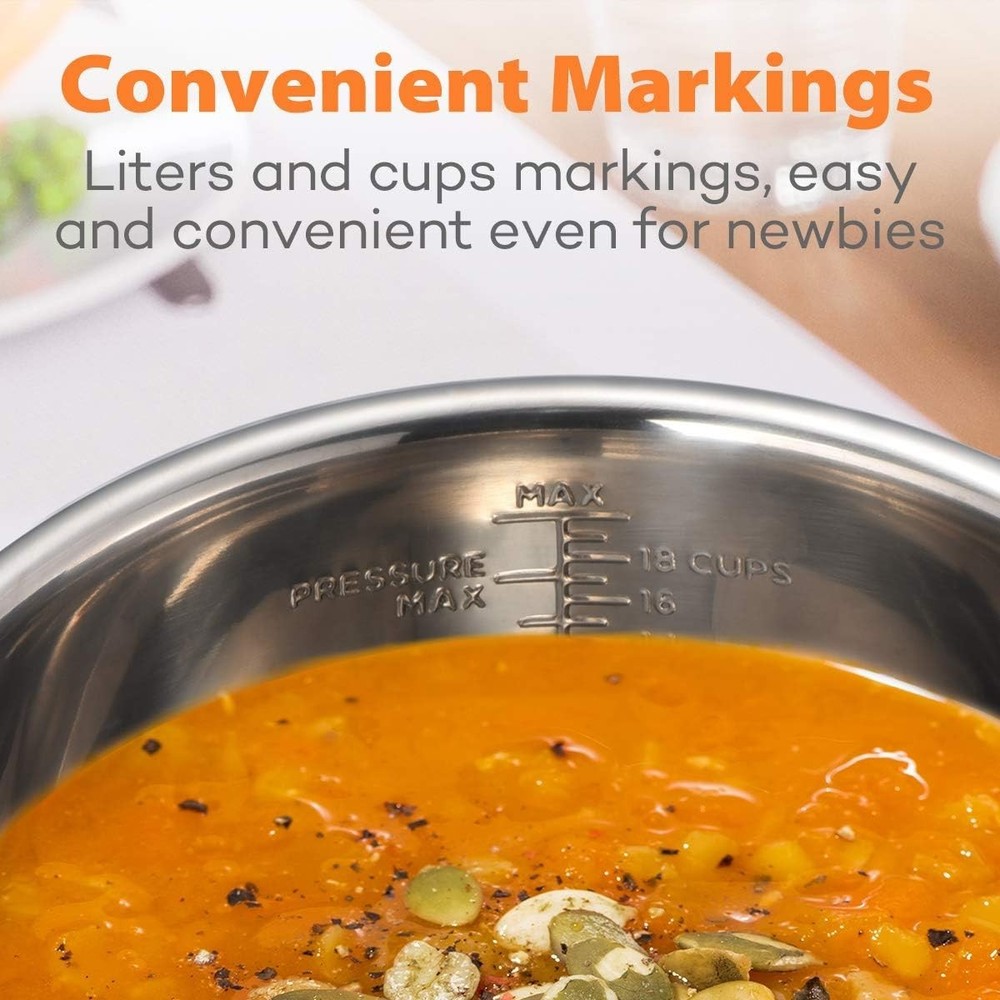Stainless Steel Inner Pot Replacement Insert Liner Accessory Compatible