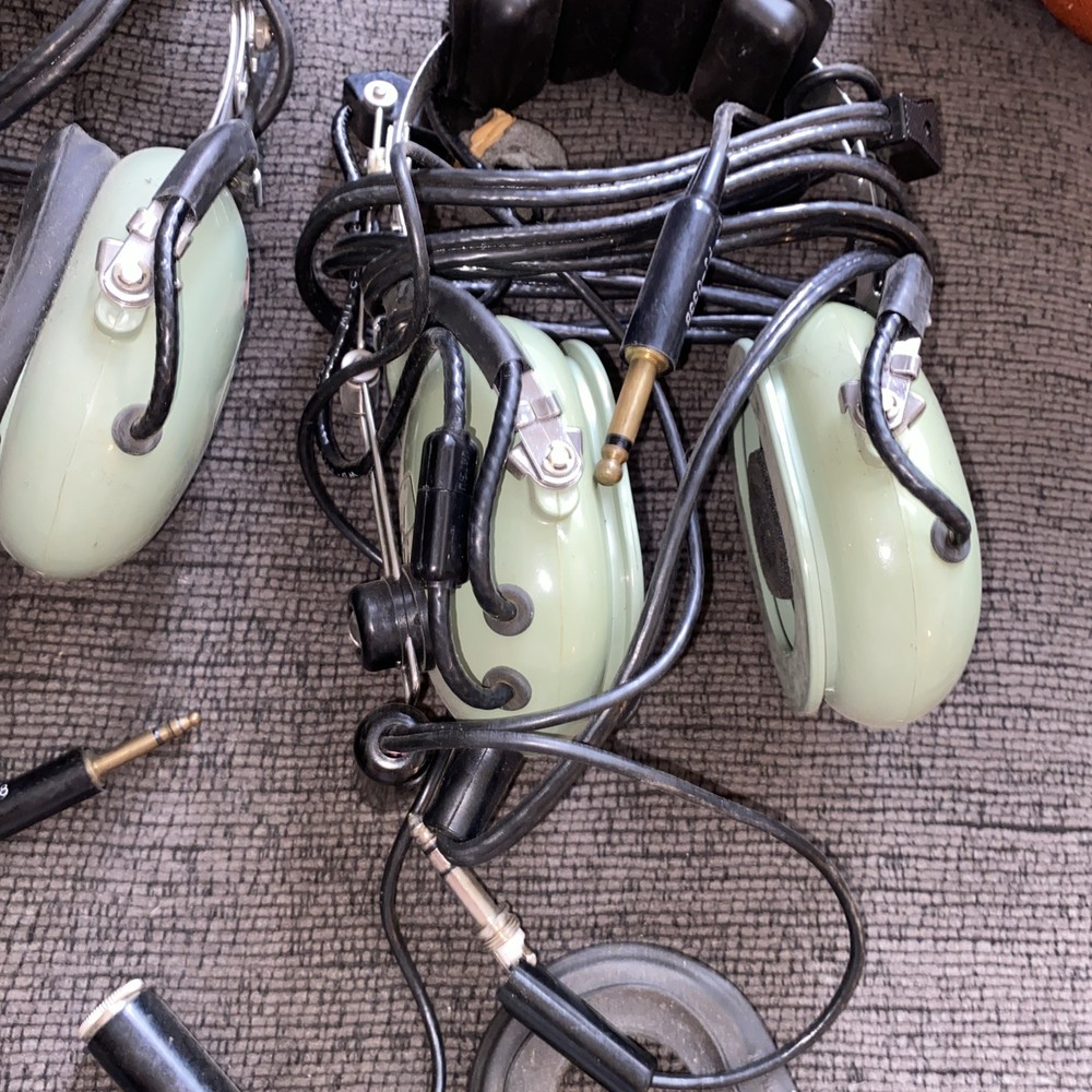 2 X DAVID CLARK Model H10-40 & 30 Aviation HEADSET Microphone Dual Plug Untested