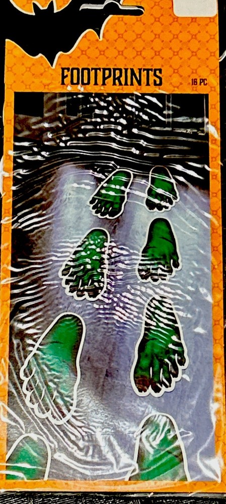 Halloween Monster Footprints Pathway Decor 16 Pc