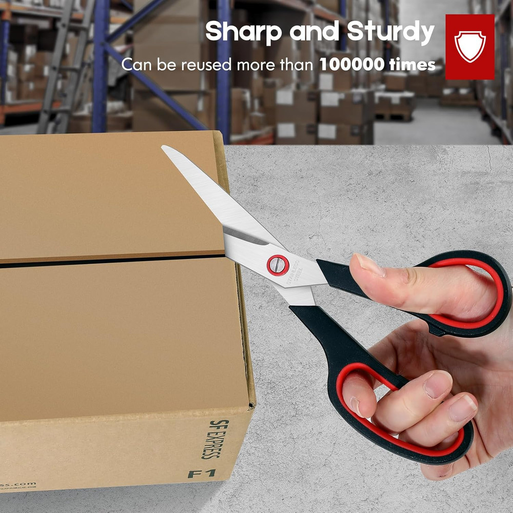 8" Scissors Bulk 6-Pack, All Purpose Scissors Stainless Steel Sharp for Office H