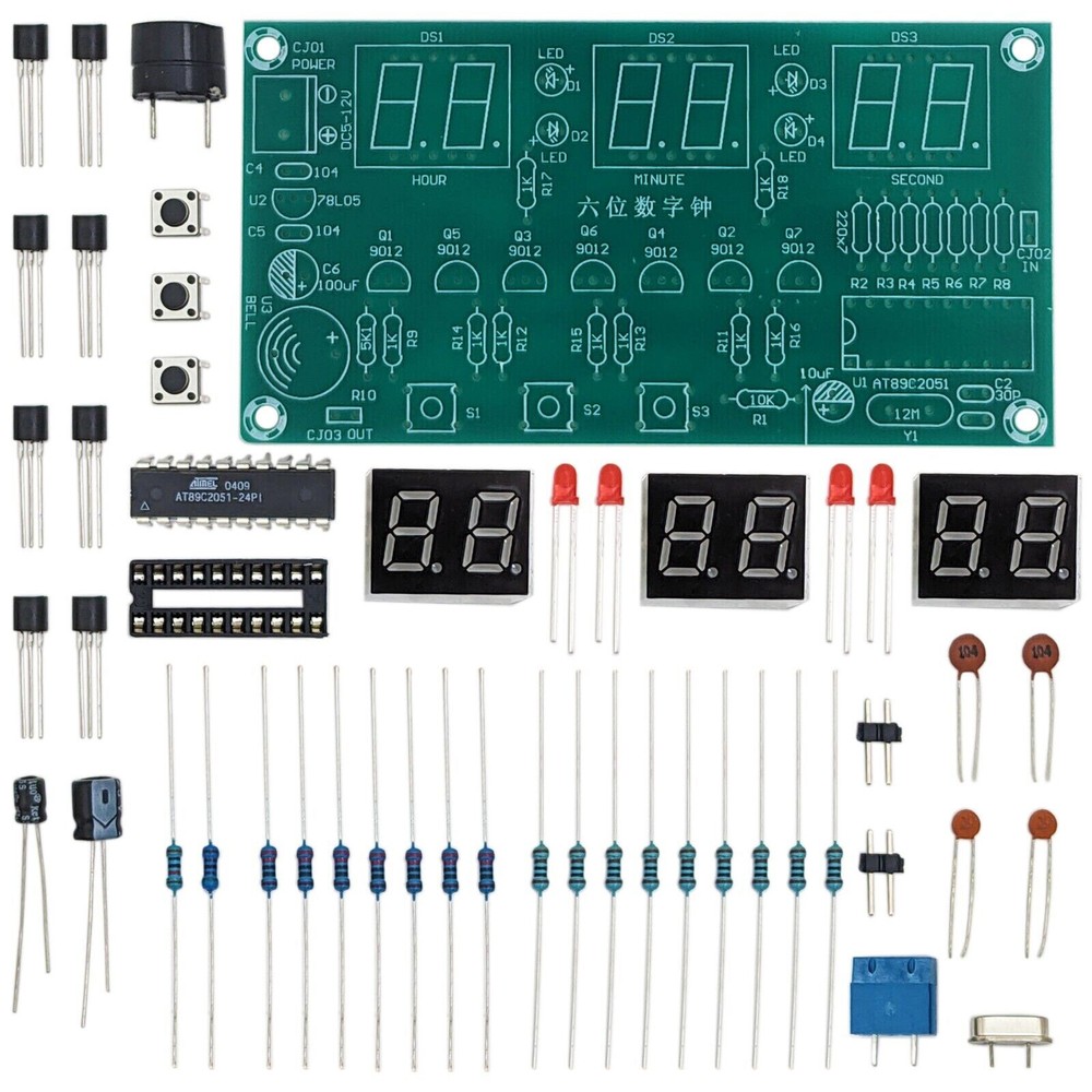 DIY Digital Clock Circuit Kit Electronic Clock Teaching soldering Practice Kit