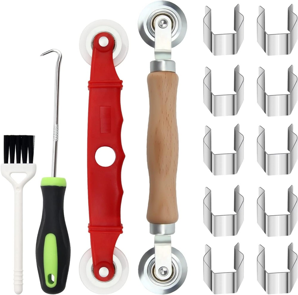 Window Screen Repair Kit 14 Piece Roller Mesh Spline Tool Set