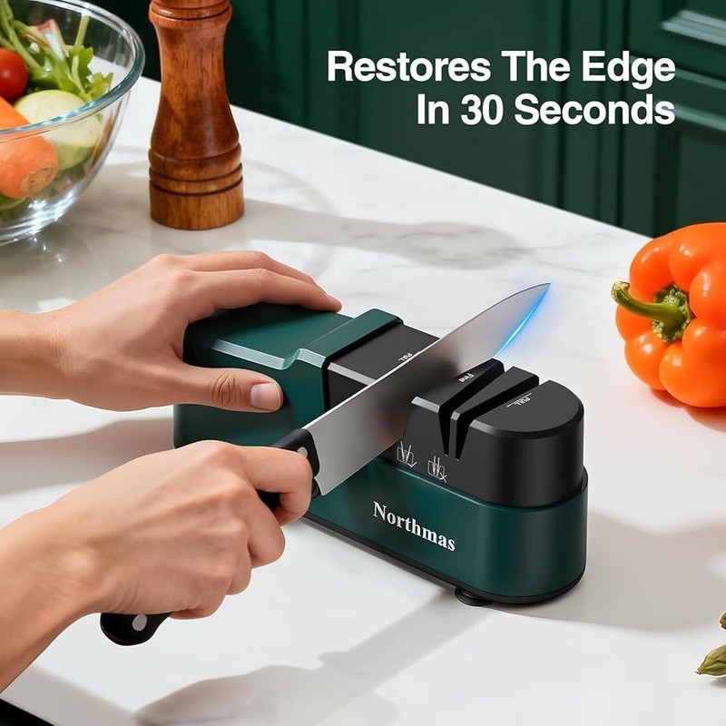 Electric Knife Sharpener 2-Stage Professional Quick & Compact Global Voltage New