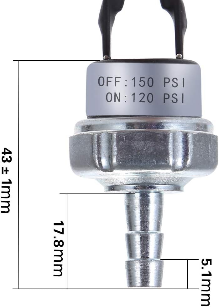 Compact Surface Mount 150 PSI Pressure Switch - Ideal for Air Compressors