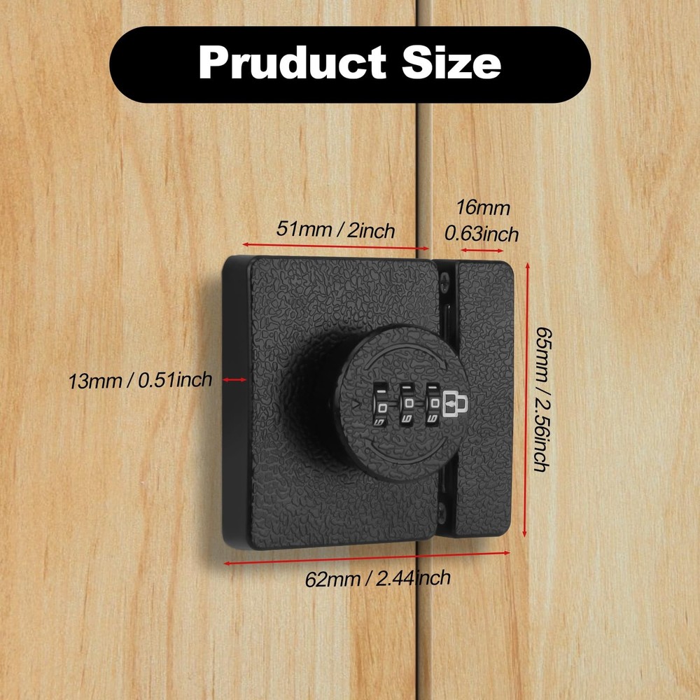 Keyless Combination Cabinet Lock - 3-Digit Security Door Lock for Cabinets, D...