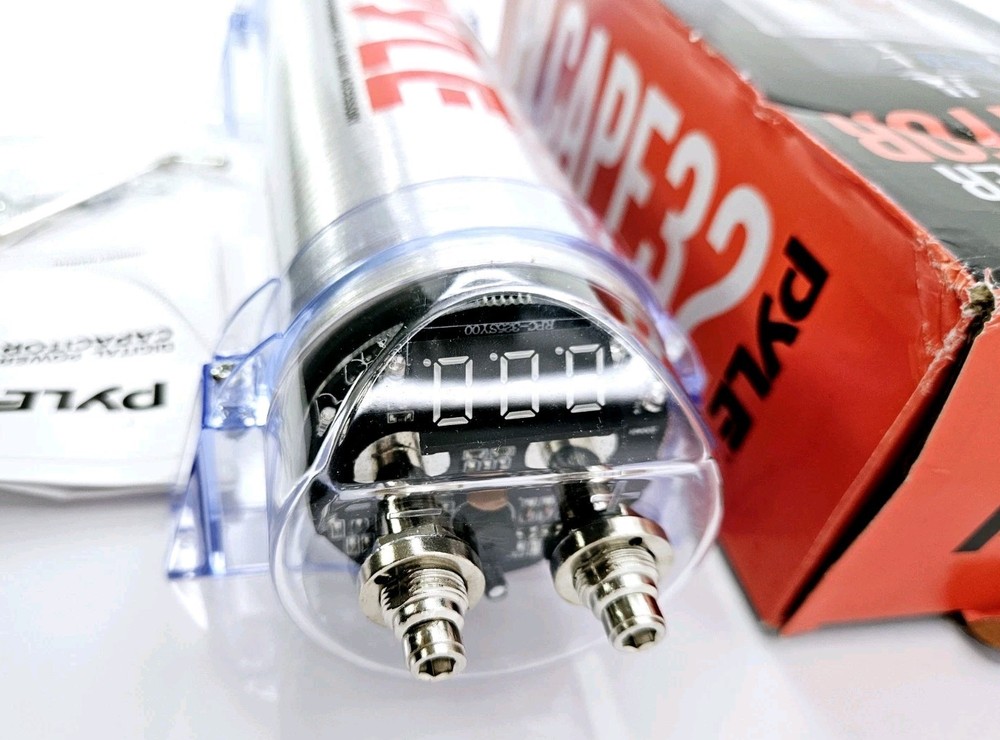 Pyle 3.2 Farad Digital Power Capacitor High Performance Car Audio Accessory