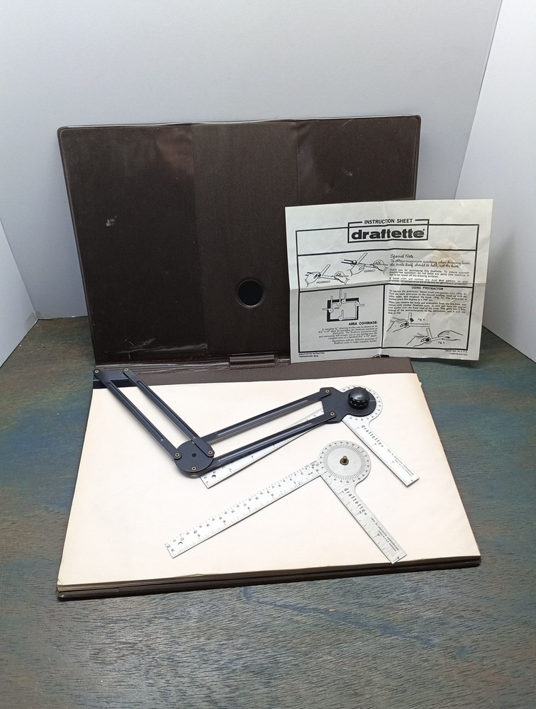Draftette Portable Drafting Tool Laptop Portfolio With 2 Protractors And Instruc